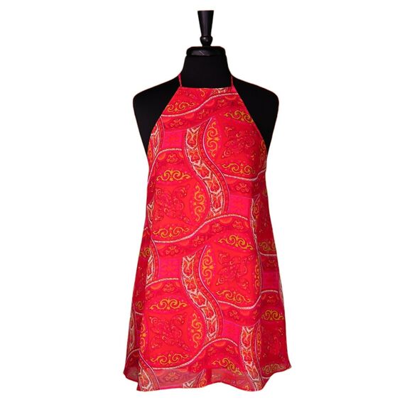 Show Me Your MuMu Katy Halter Dress Women's Multicolor Paisley Backless Boho S - Picture 2 of 9